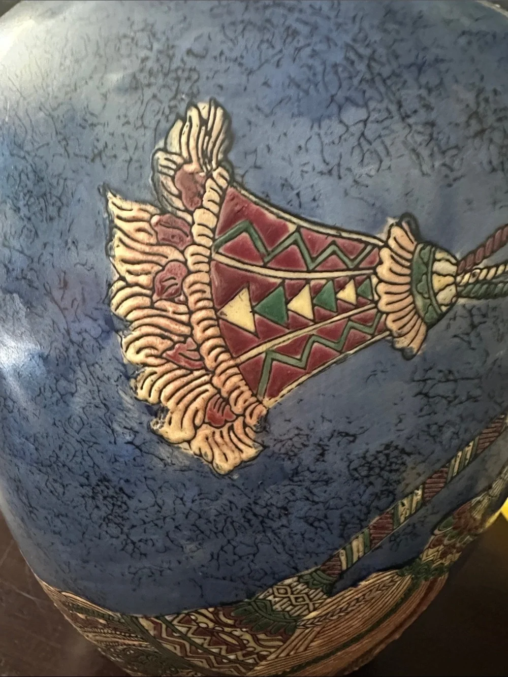 Blue Floral Ceramic Vase - Brand:
